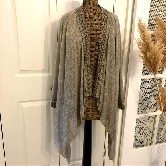 Lightweight Cotton/lace Waterfall Cardigan , size L - Picture 1 of 10